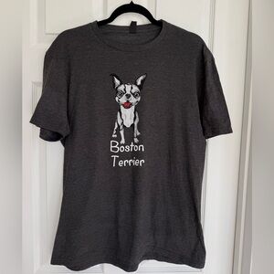 District Charcoal Boston Terrier Graphic Tee